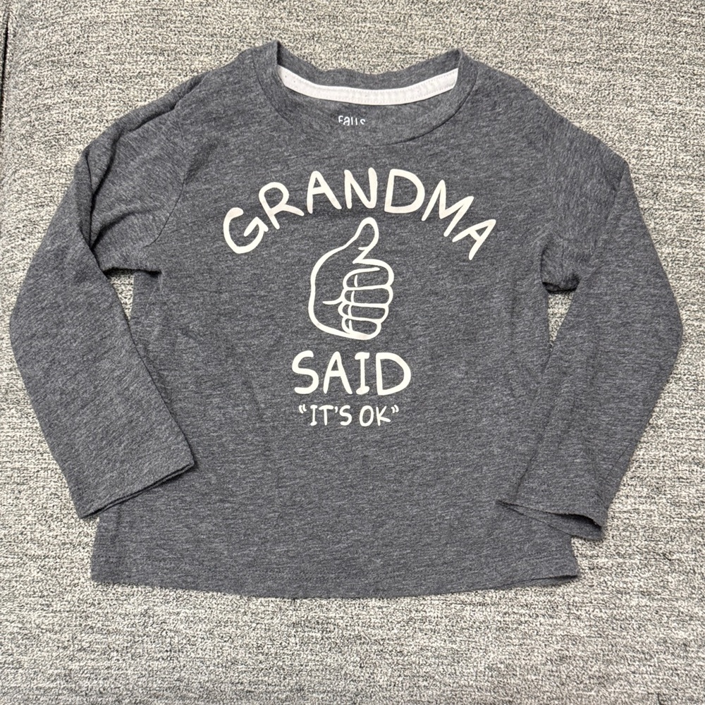 Falls Creek Gray Long Sleeve Kids Tee with Fun Design